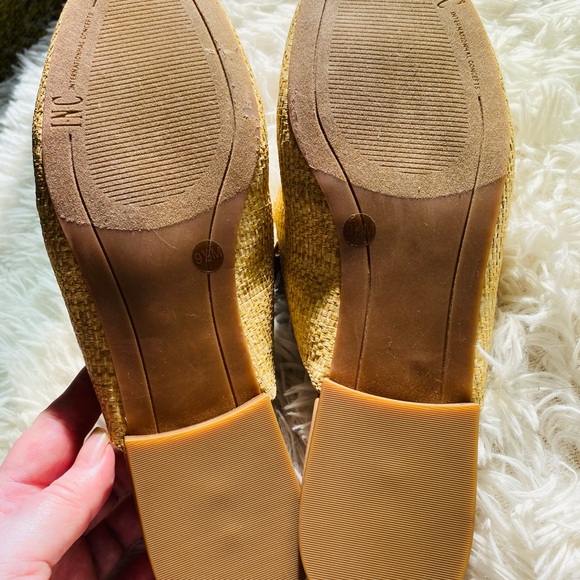 INC International Concepts Raffia Pink Red Mule Loafers Stripe Slide Shoes 9.5 - Picture 6 of 8